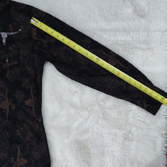 COWGIRL HARDWARE,Black and Brown Western Shirt, Size XL - Picture 16 of 17